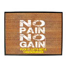 Swps No Pain No Gain Cheeseburger - Funny Novelty Doormat