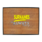 Your Name Always Right - Funny Novelty Doormat