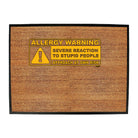 Allergy Warning Stupid People - Funny Novelty Doormat