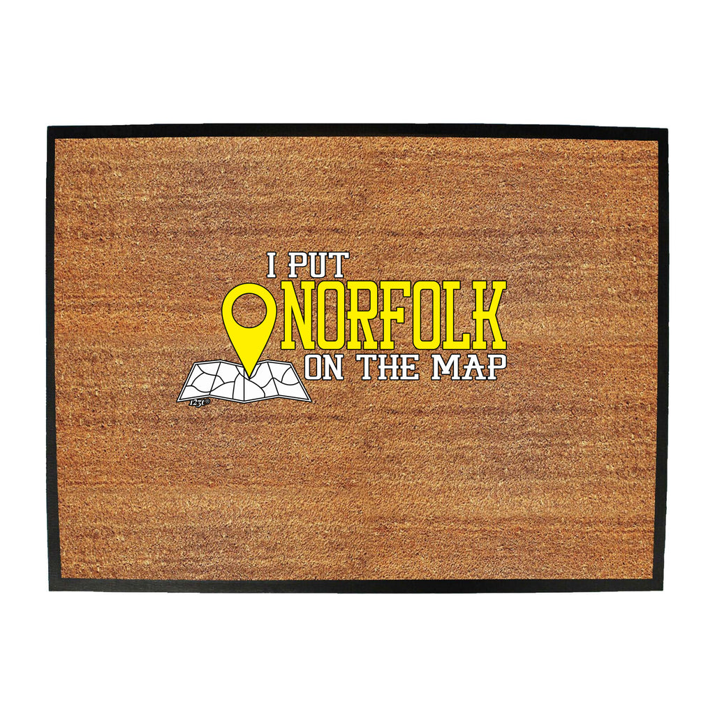 Put On The Map Norfolk - Funny Novelty Doormat