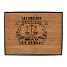 October Libra Birthday All Men Are Created Equal - Funny Novelty Doormat