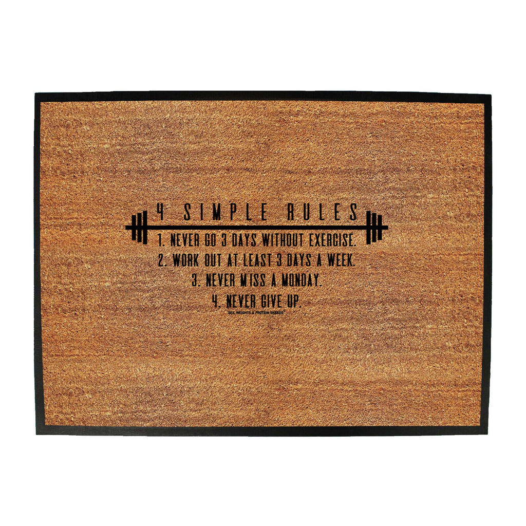 Swps Four Simple Rules - Funny Novelty Doormat