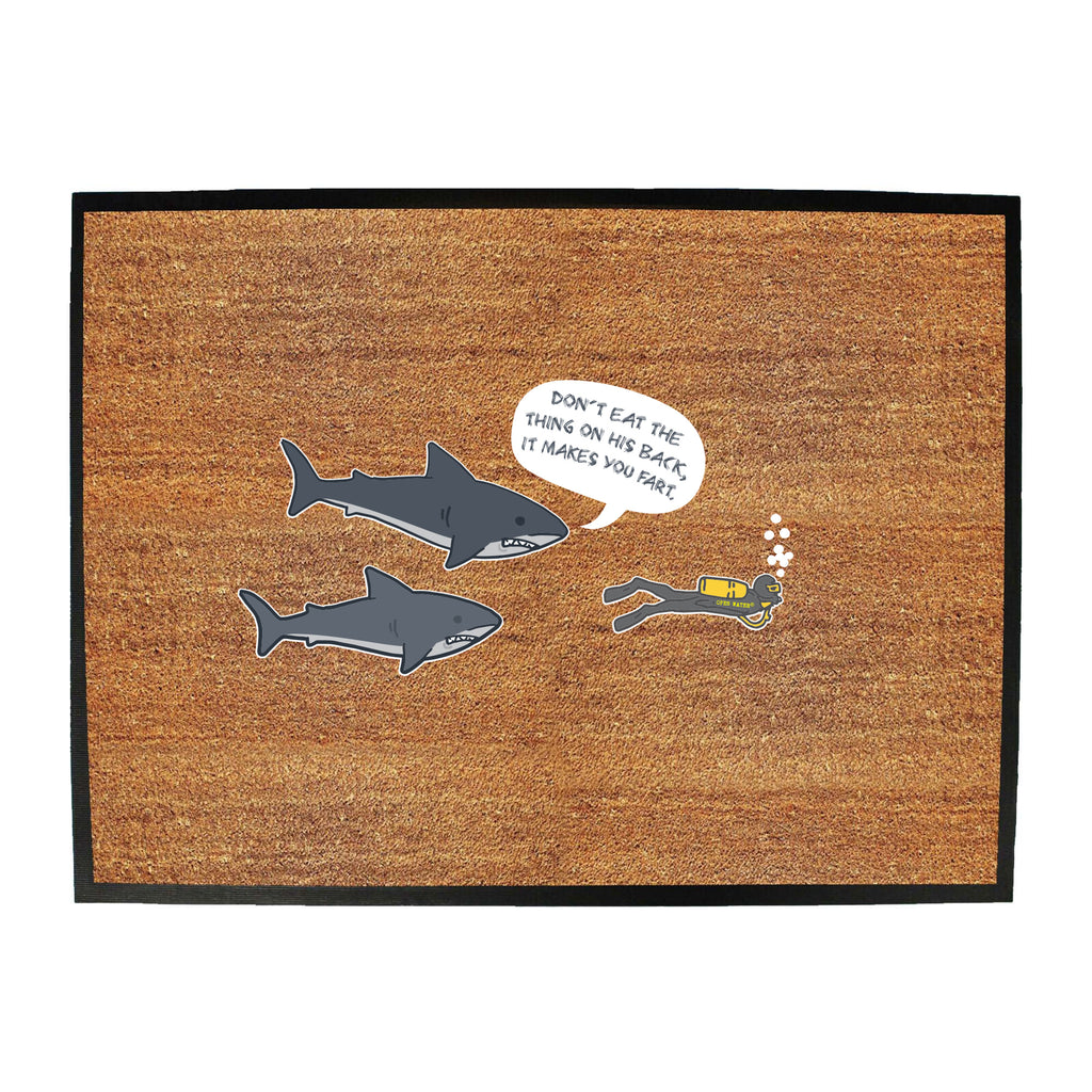 Ow Dont Eat The Thing Back - Funny Novelty Doormat