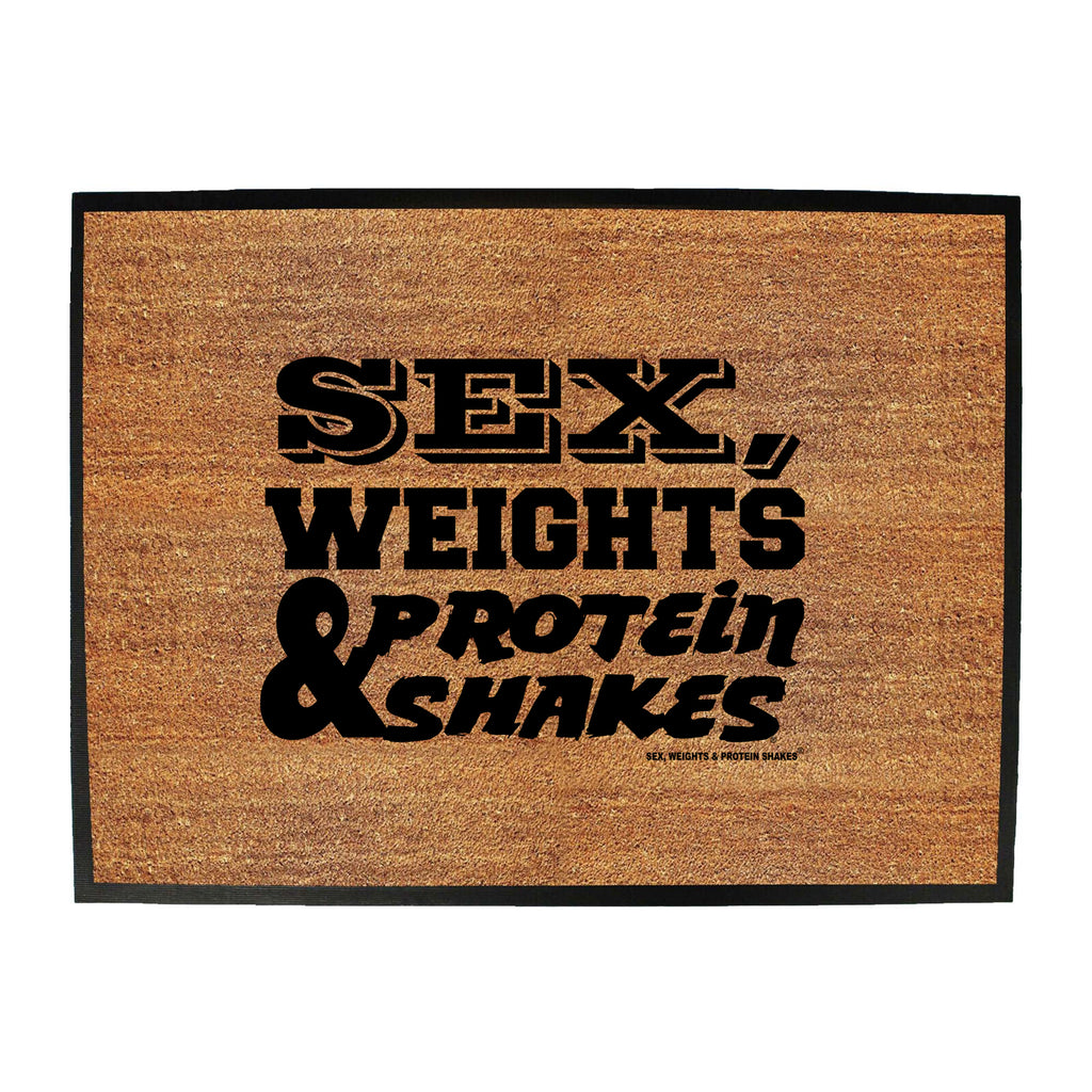 Swps Sex Weights Protein Shakes D1 Red - Funny Novelty Doormat