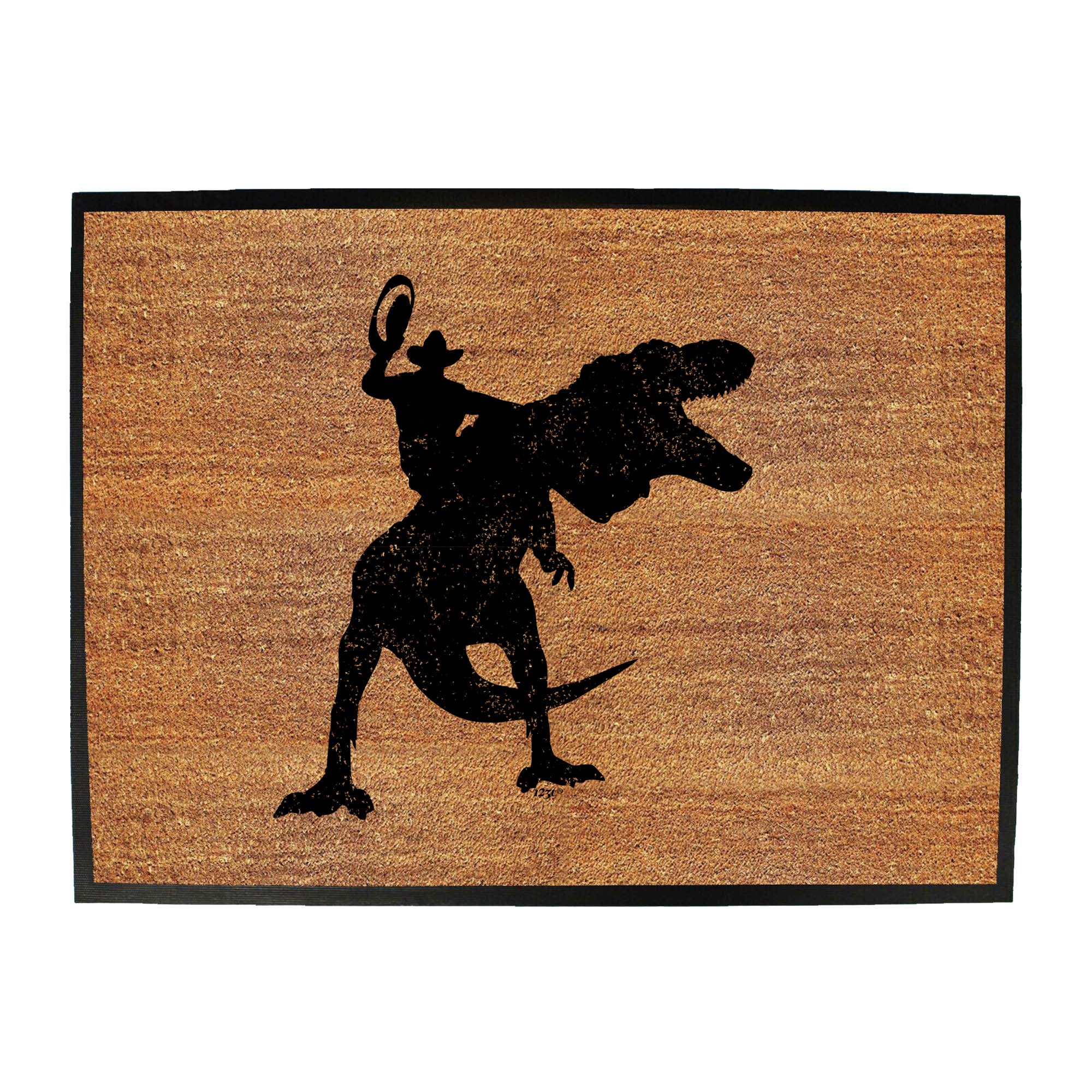 Cowboy Riding T Rex Dinosaur - Funny Novelty Doormat