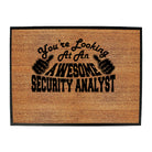 Youre Looking At An Awesome Security Analyst - Funny Novelty Doormat