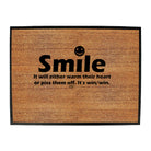 Smile It Will Either Warm Their Heart - Funny Novelty Doormat