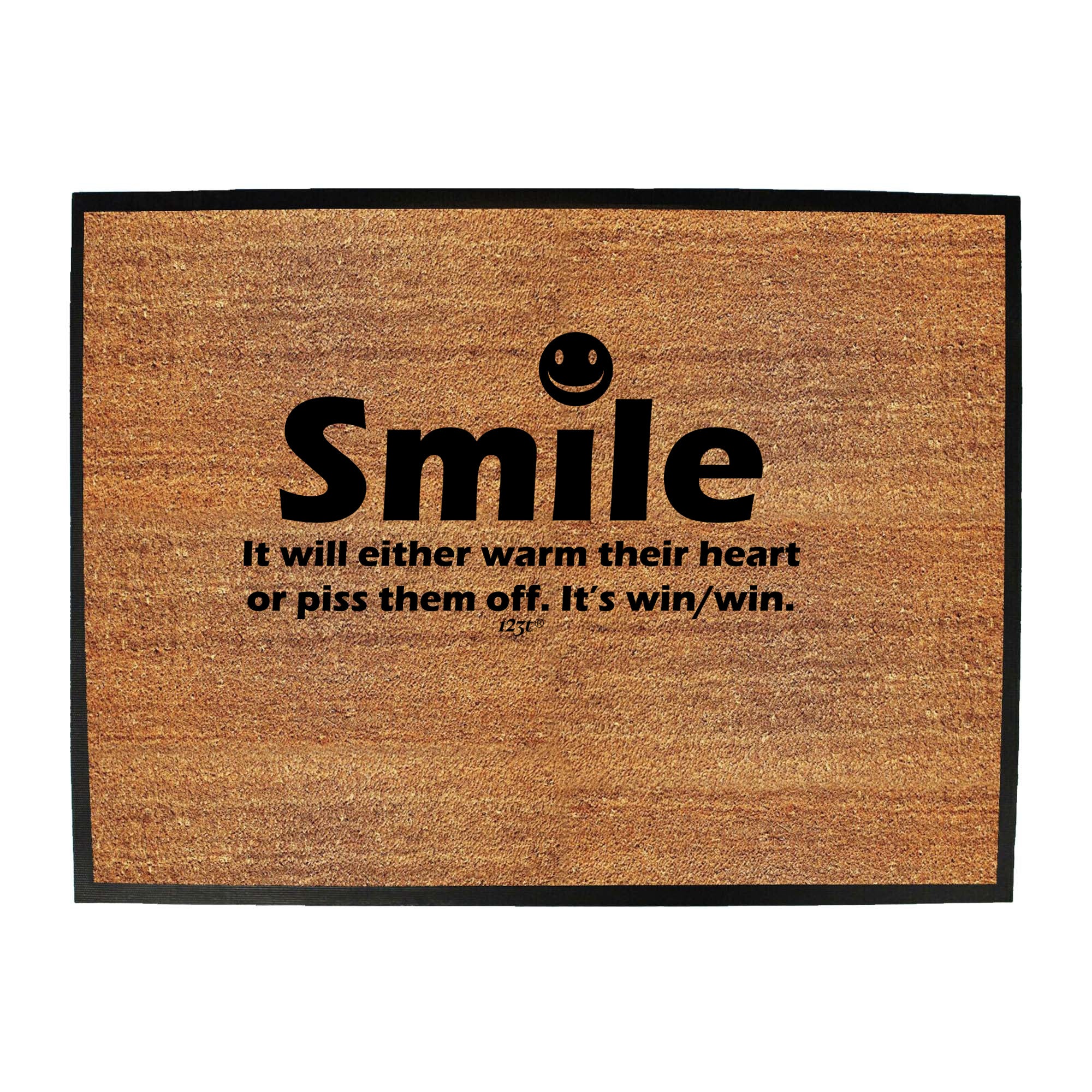 Smile It Will Either Warm Their Heart - Funny Novelty Doormat