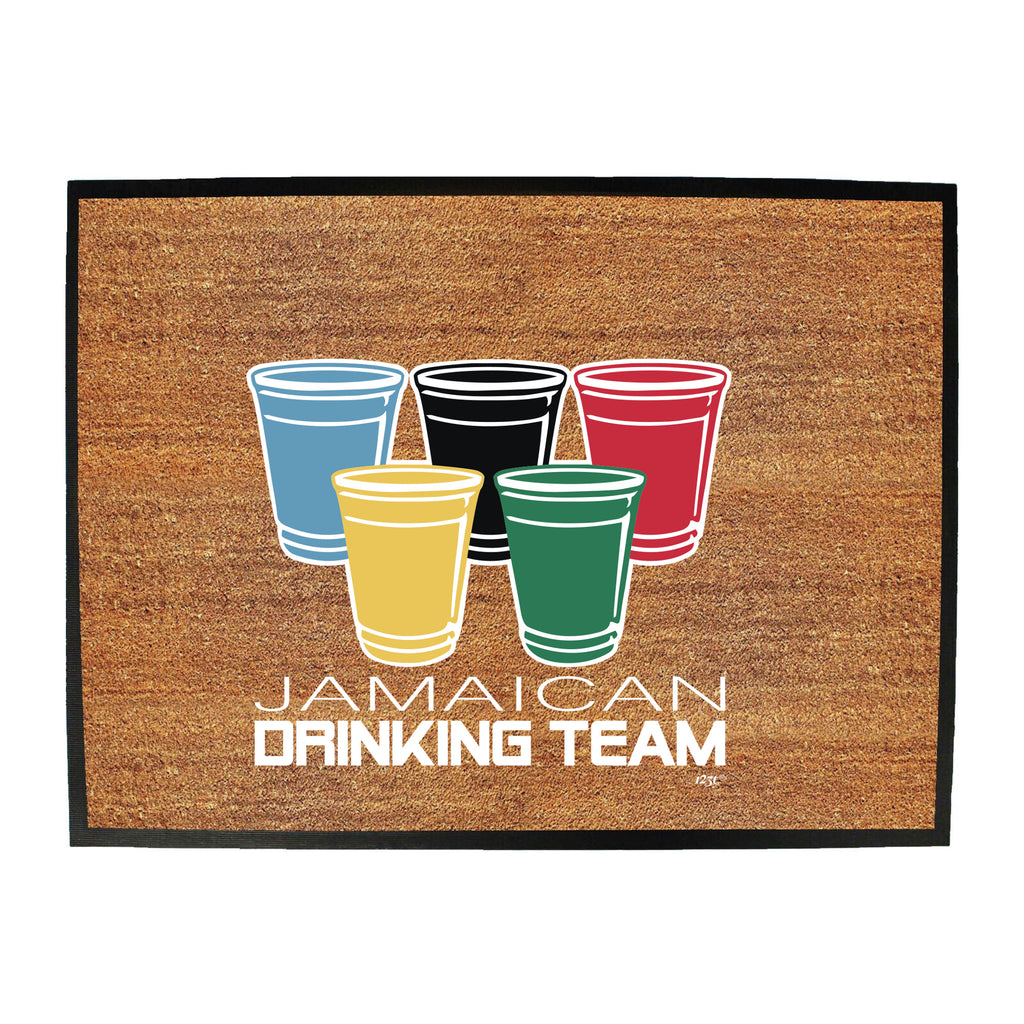 Jamaican Drinking Team Glasses - Funny Novelty Doormat