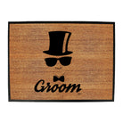 Groom Glasses Top Hat Married - Funny Novelty Doormat