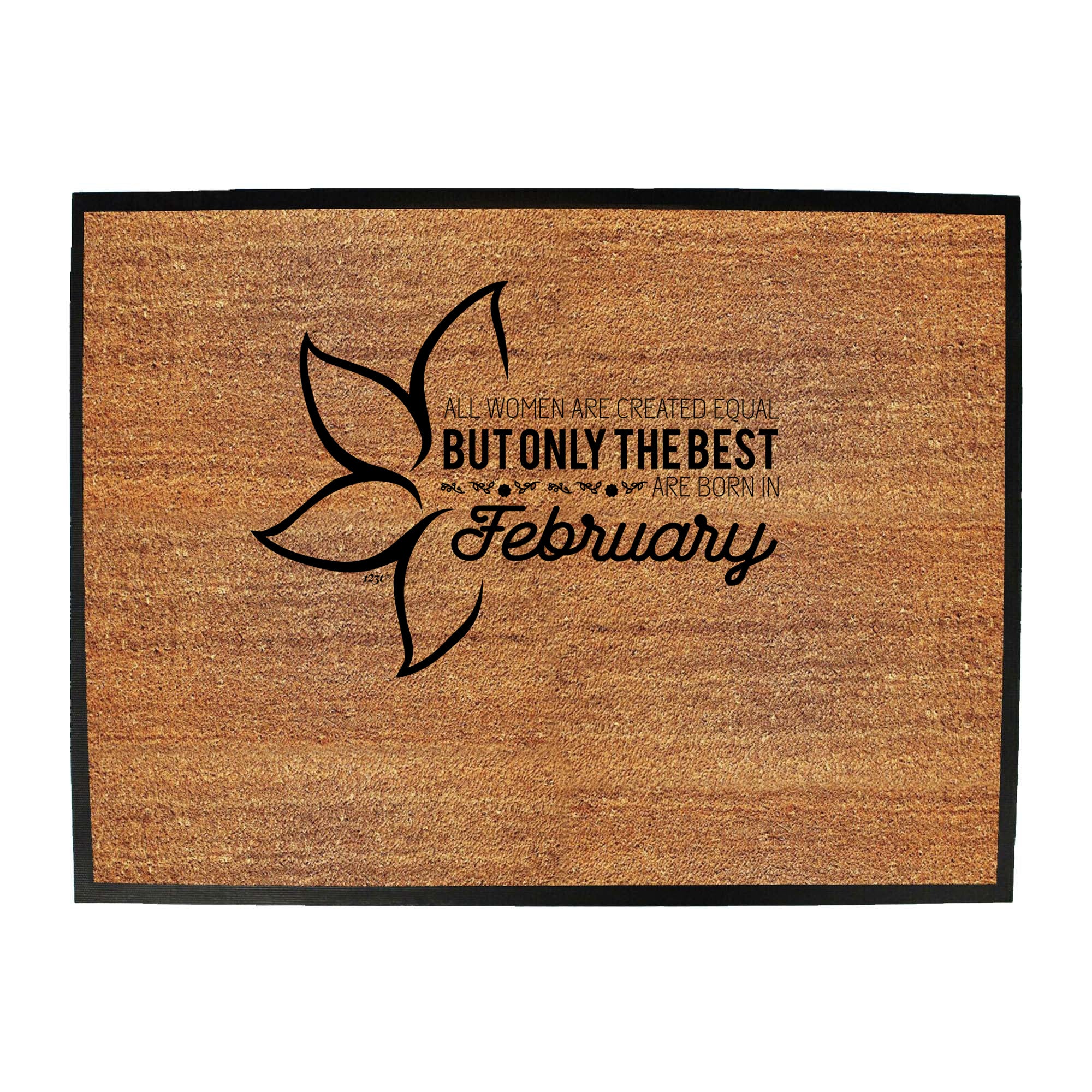 February Birthday All Women Are Created Equal - Funny Novelty Doormat