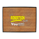 Robertson V1 Surname Thing - Funny Novelty Doormat