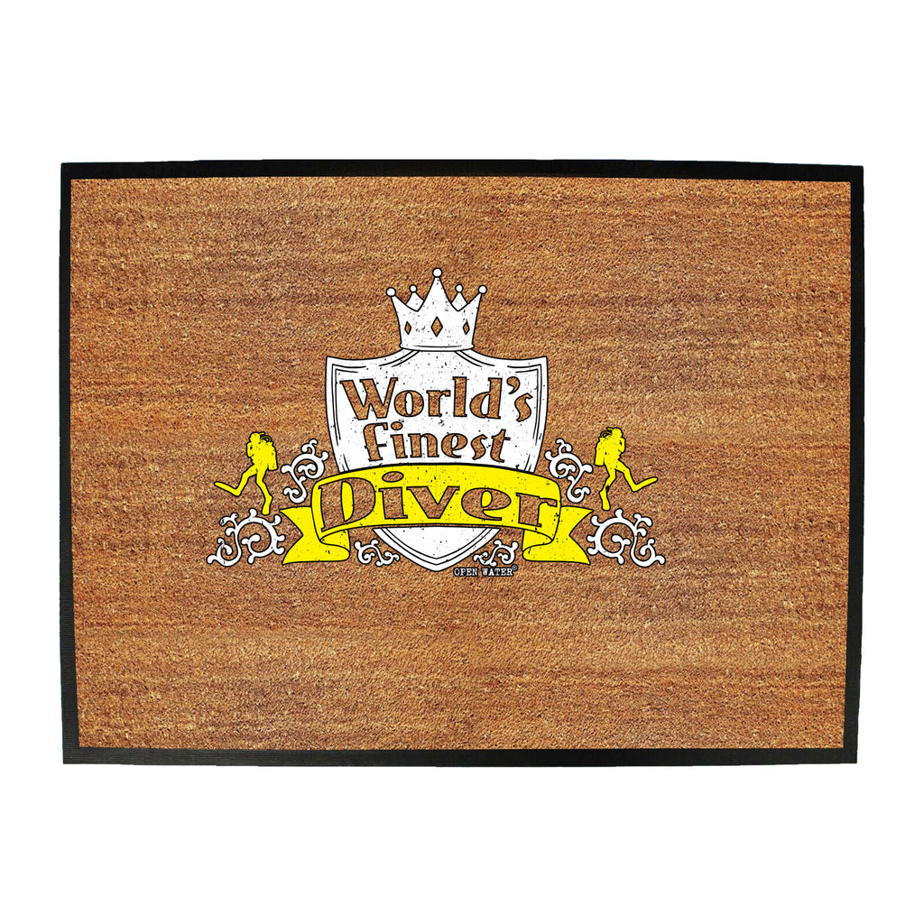 Ow Worlds Finest Diver - Funny Novelty Doormat