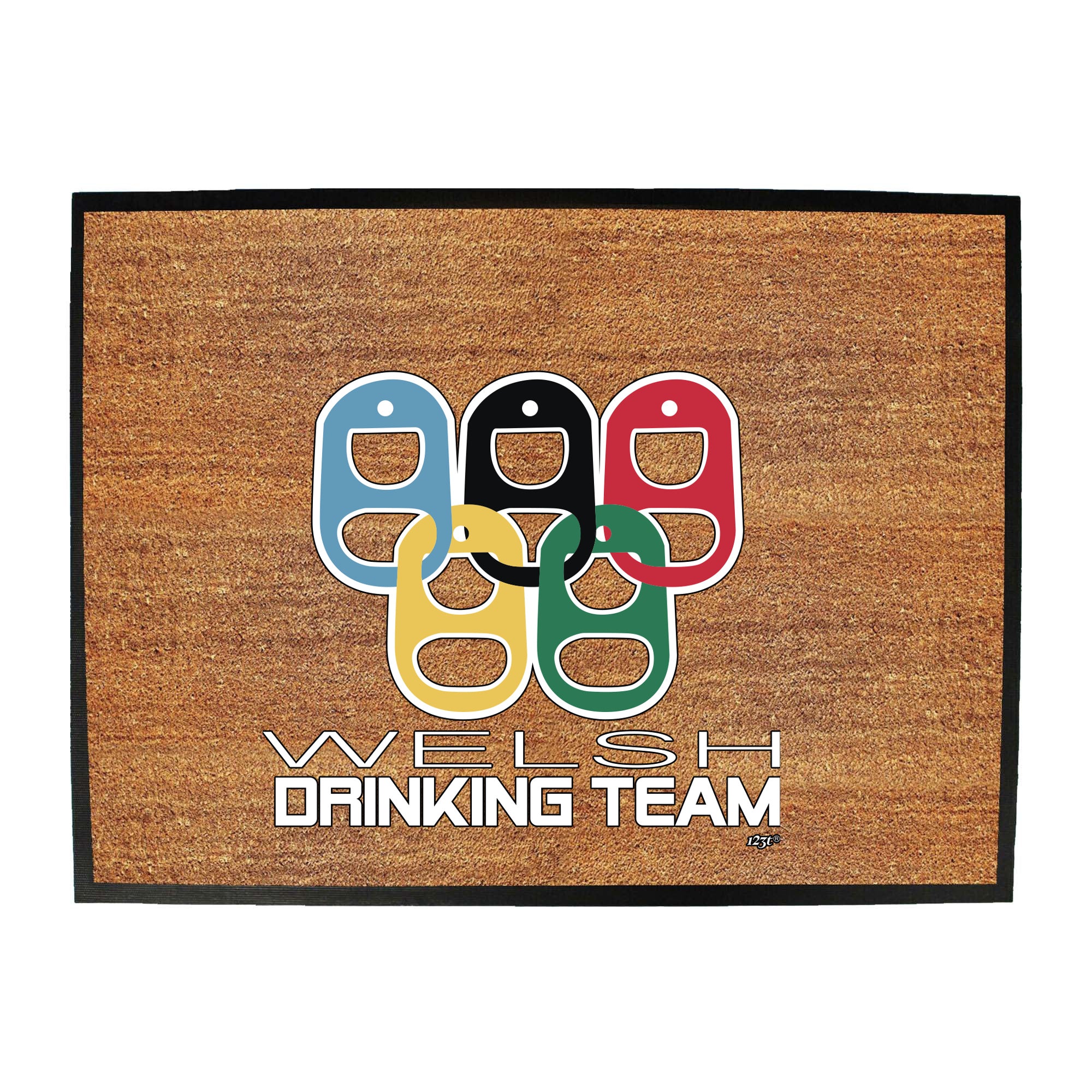 Welsh Drinking Team Rings - Funny Novelty Doormat