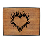 Flaming Heart - Funny Novelty Doormat