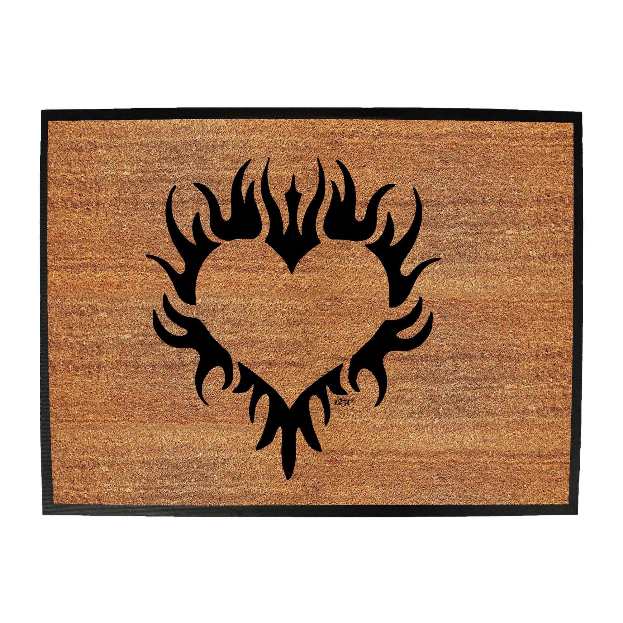Flaming Heart - Funny Novelty Doormat
