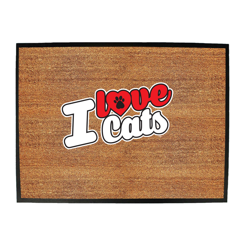 Love Cats Stencil - Funny Novelty Doormat