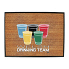 Welsh Drinking Team Glasses - Funny Novelty Doormat