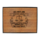 September Libra Birthday All Men Are Created Equal - Funny Novelty Doormat