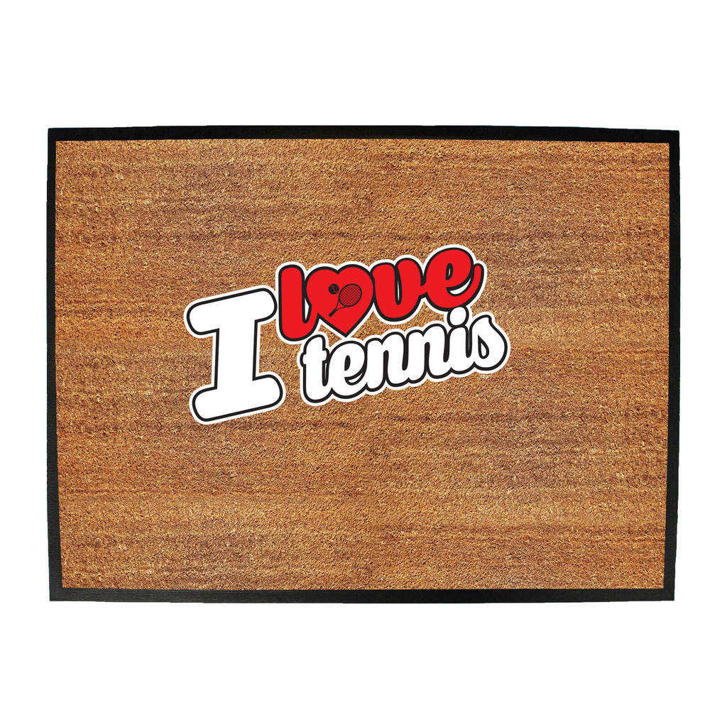 Love Tennis Stencil - Funny Novelty Doormat