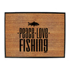 Dw Peace Love Fishing - Funny Novelty Doormat