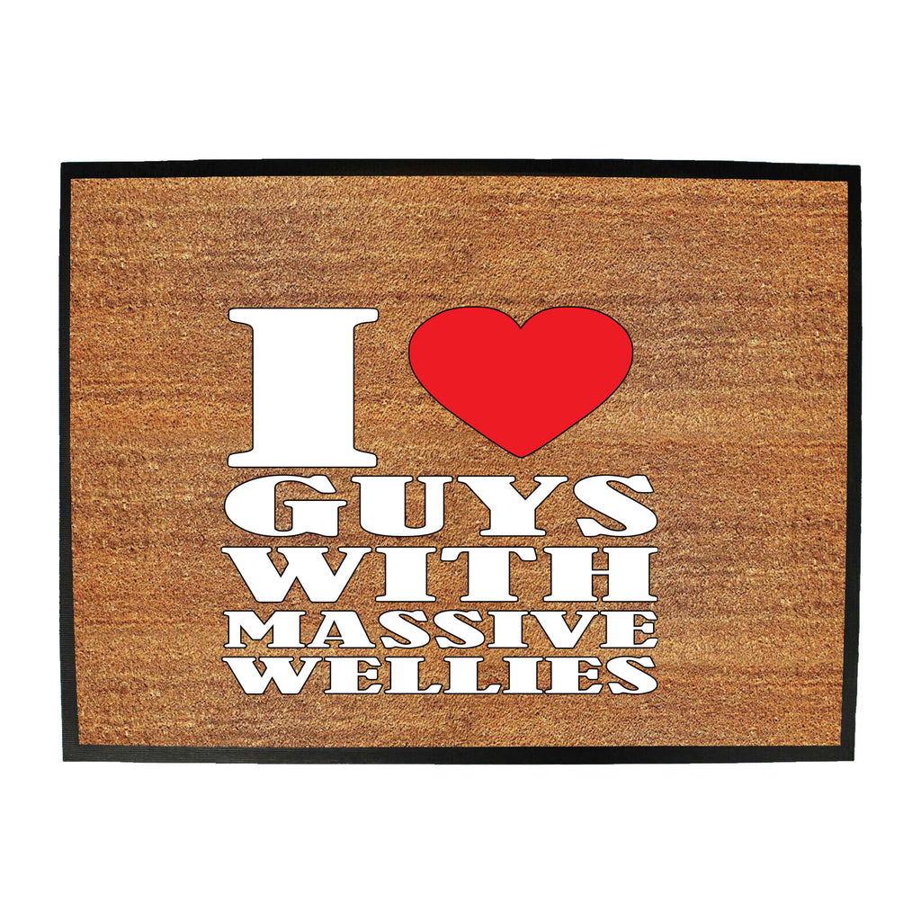 Love Heart Guys With Massive Wellies - Funny Novelty Doormat