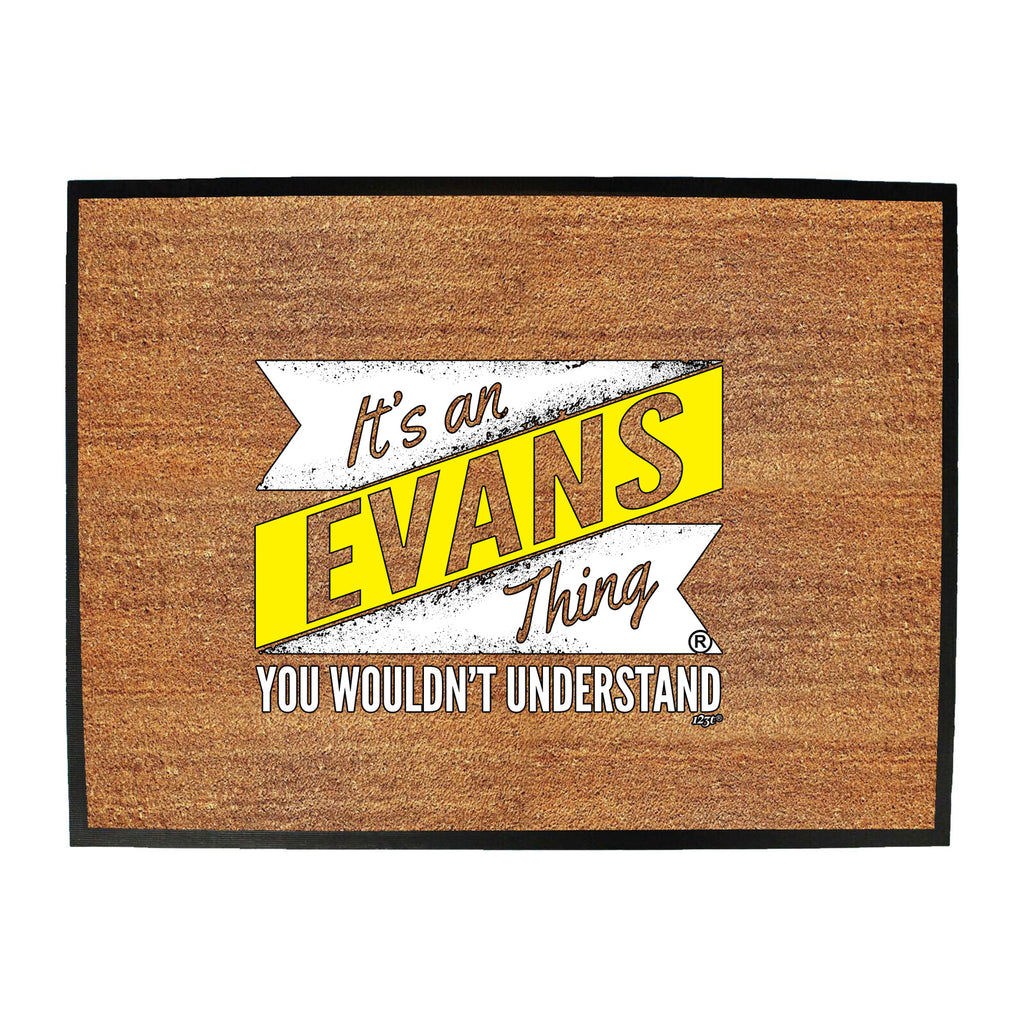 Evans V2 Surname Thing - Funny Novelty Doormat