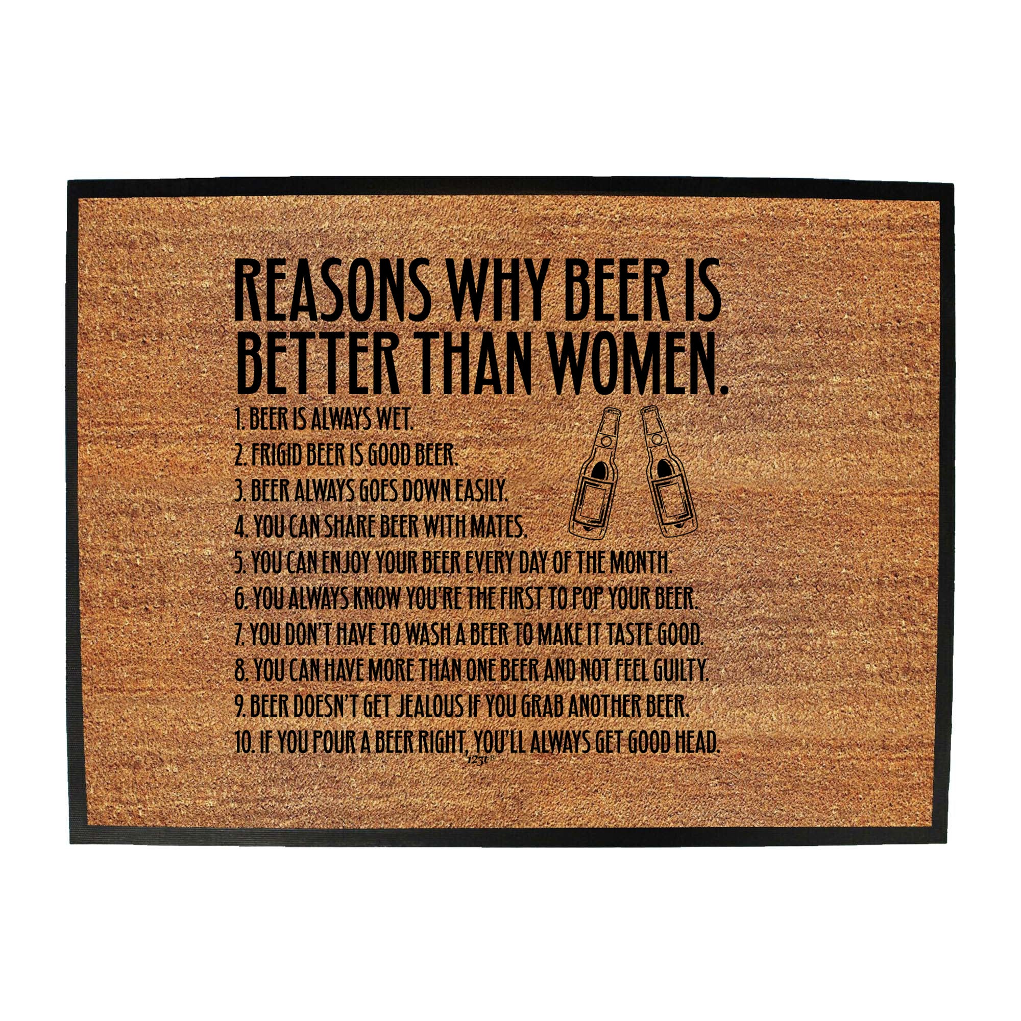 Reasons Why Beer Is Better Than Women - Funny Novelty Doormat