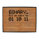 Binary Its As Easy As 01 10 11 - Funny Novelty Doormat