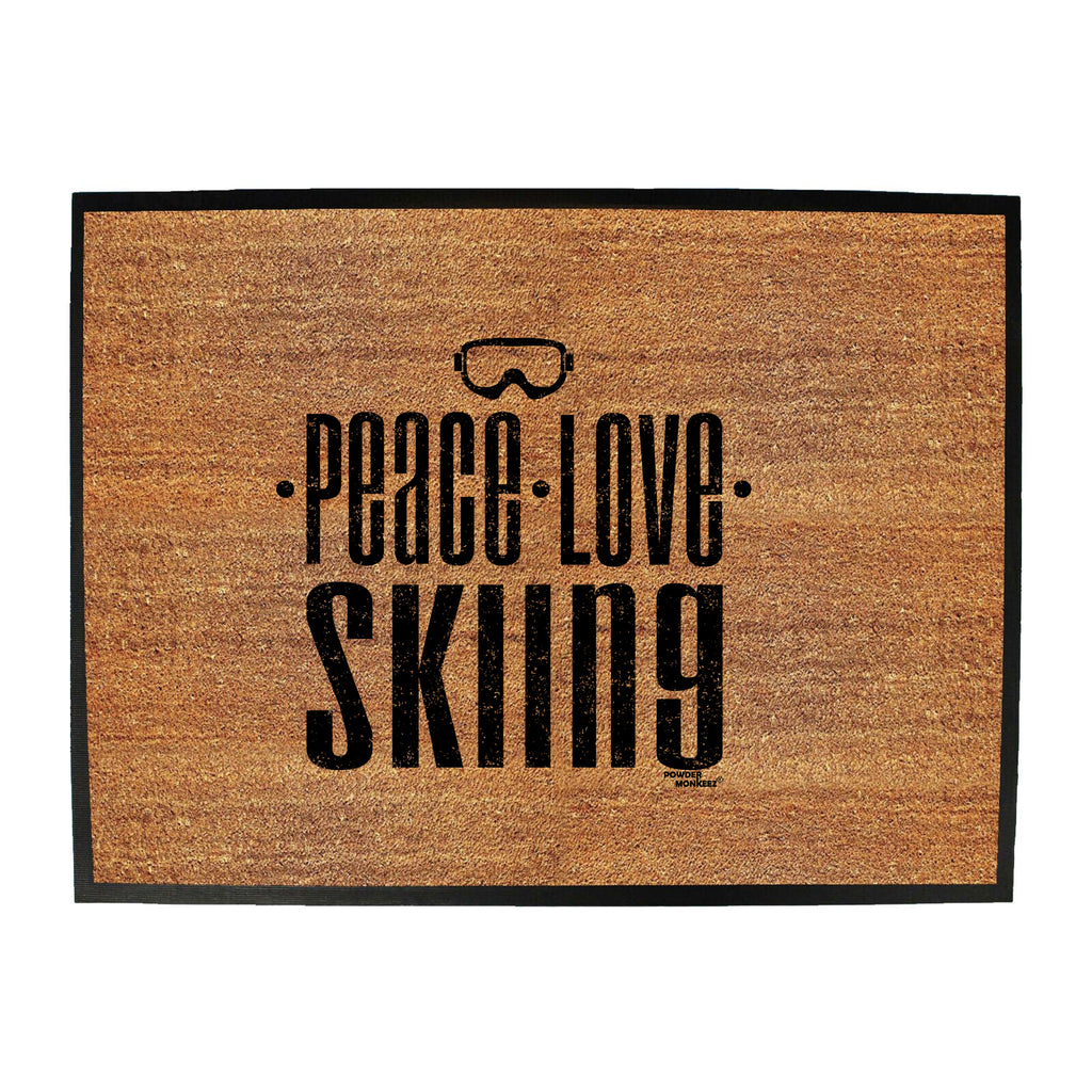 Pm Peace Love Skiing - Funny Novelty Doormat