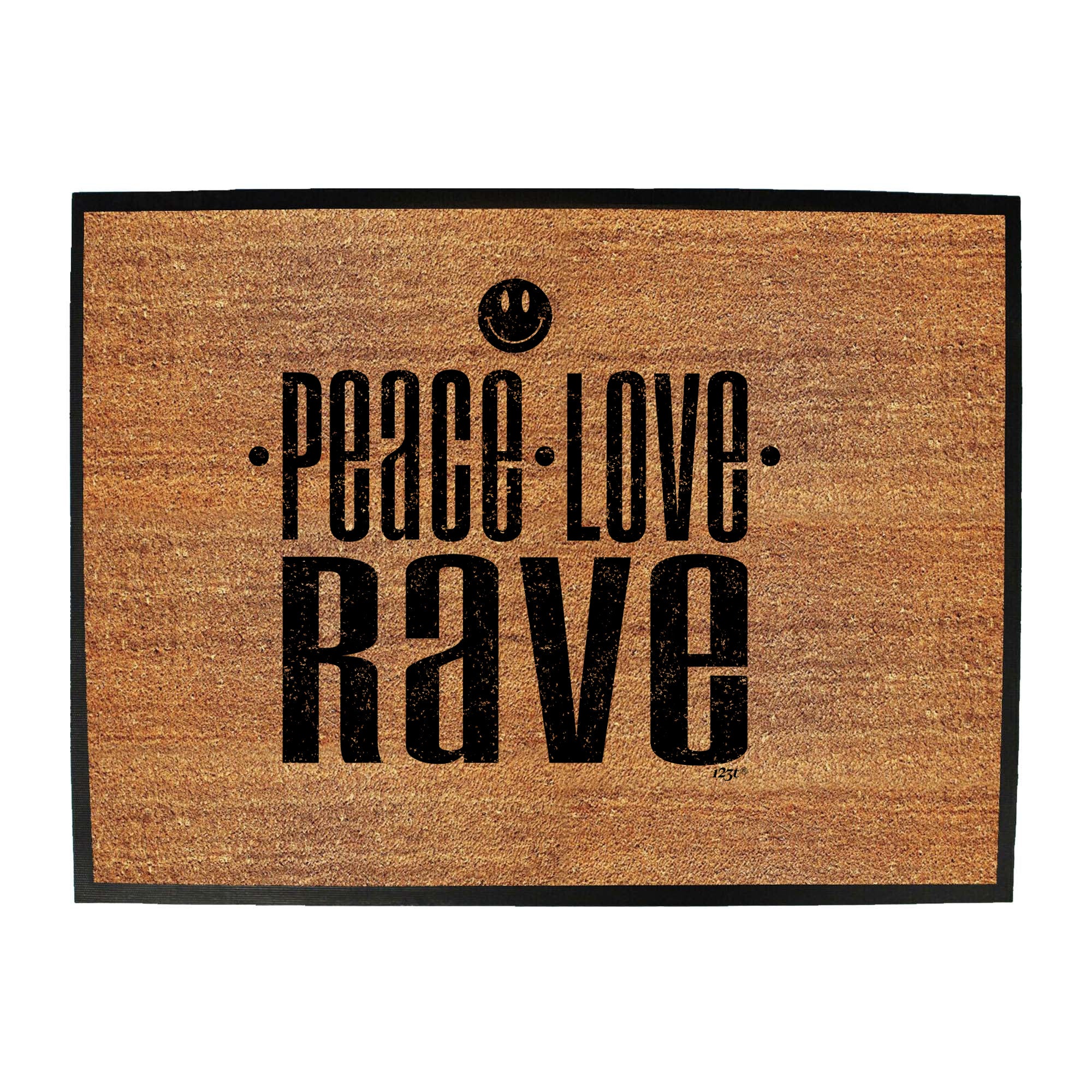 Peace Love Rave - Funny Novelty Doormat