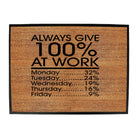Give 100 At Work Job - Funny Novelty Doormat