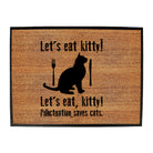 Lets Eat Kitty Punctuation Saves Cats - Funny Novelty Doormat