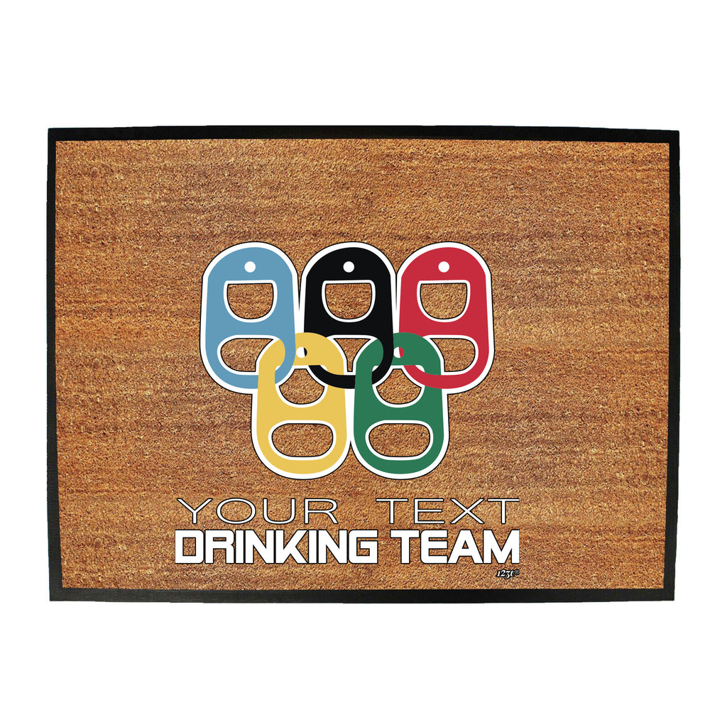Your Text Drinking Team Rings Personalised - Funny Novelty Doormat