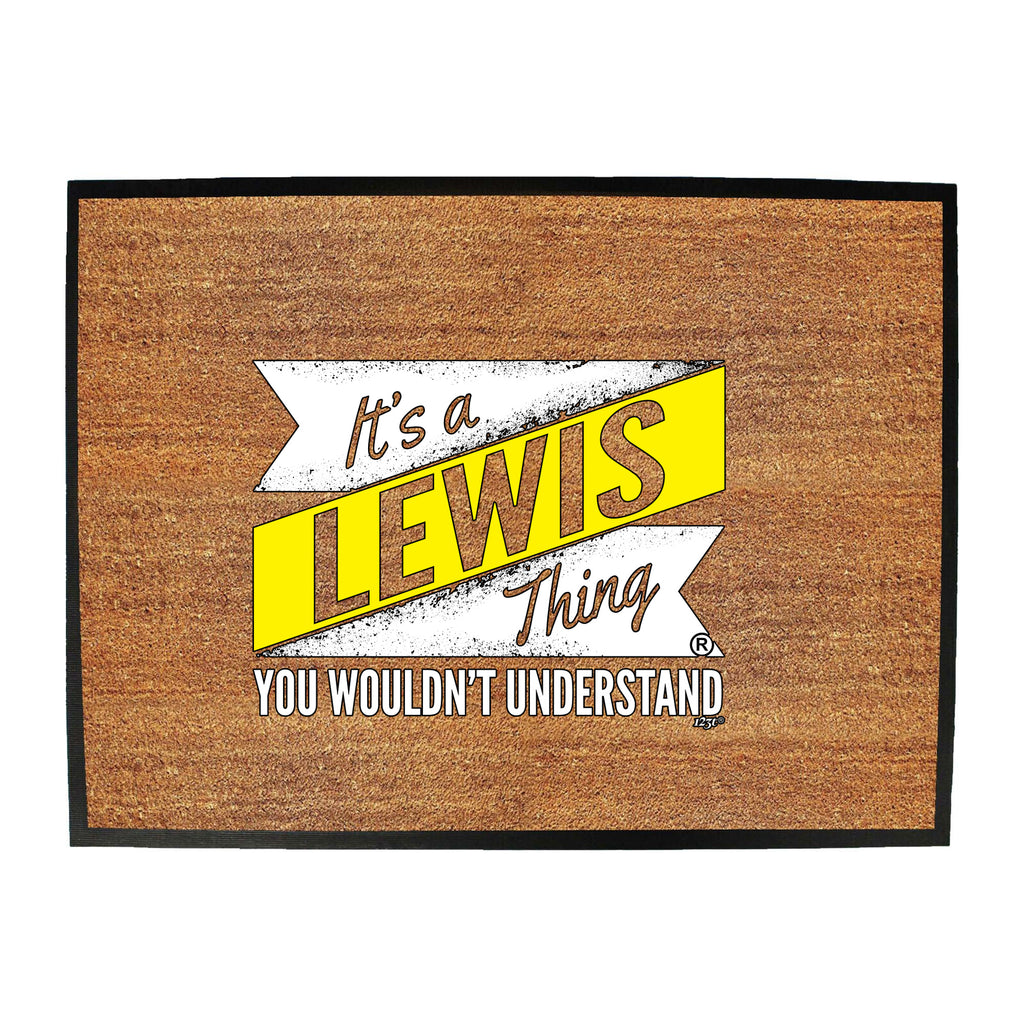 Lewis V2 Surname Thing - Funny Novelty Doormat