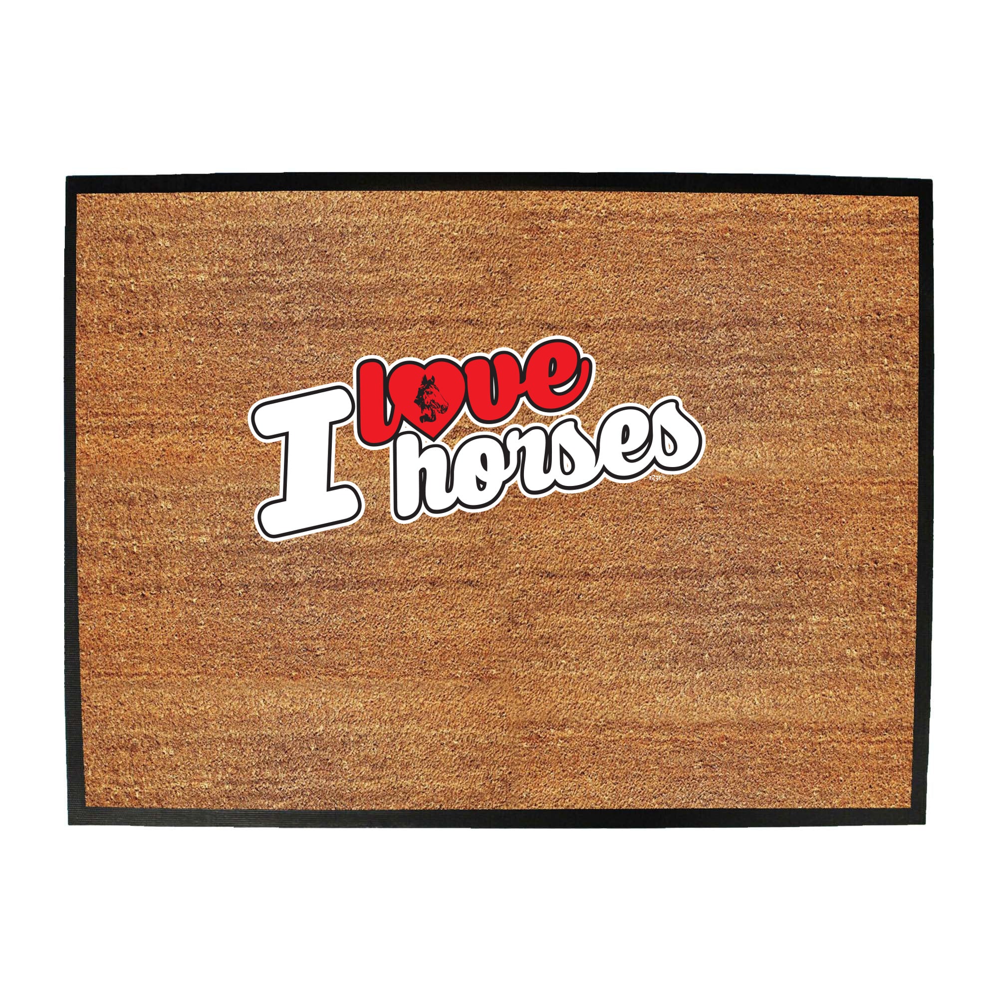 Love Horses Stencil - Funny Novelty Doormat