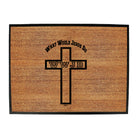 What Would Jesus Do Cross - Funny Novelty Doormat