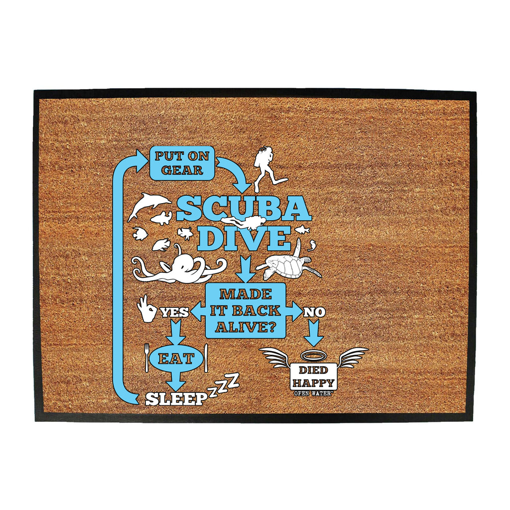 Ow Scuba Dive Make It Back Alive - Funny Novelty Doormat