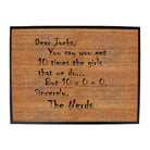 Dear Jocks Nerd College - Funny Novelty Doormat