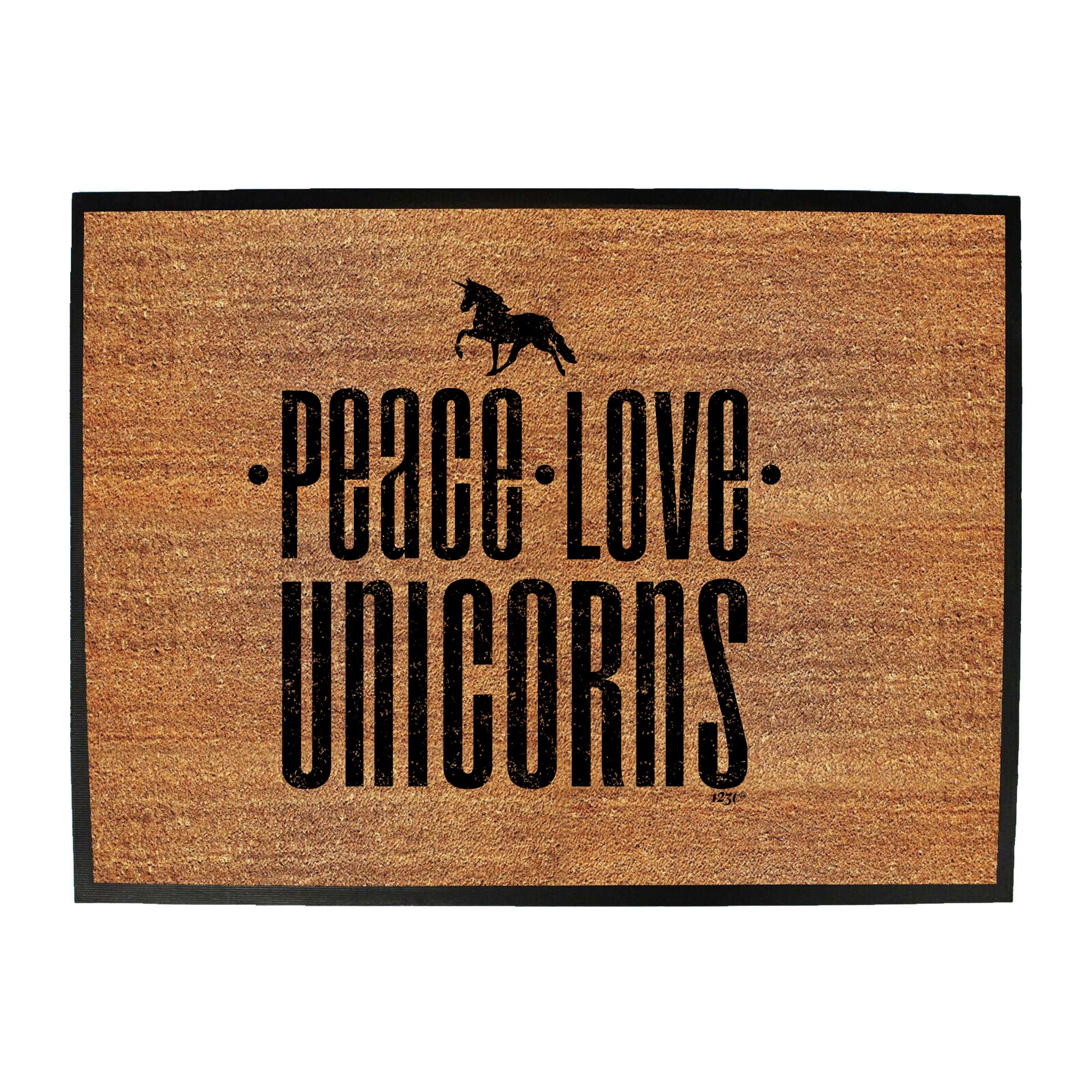Peace Love Unicorn - Funny Novelty Doormat