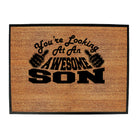 Youre Looking At An Awesome Son - Funny Novelty Doormat