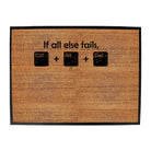 If All Else Fails Ctrl Alt Del - Funny Novelty Doormat