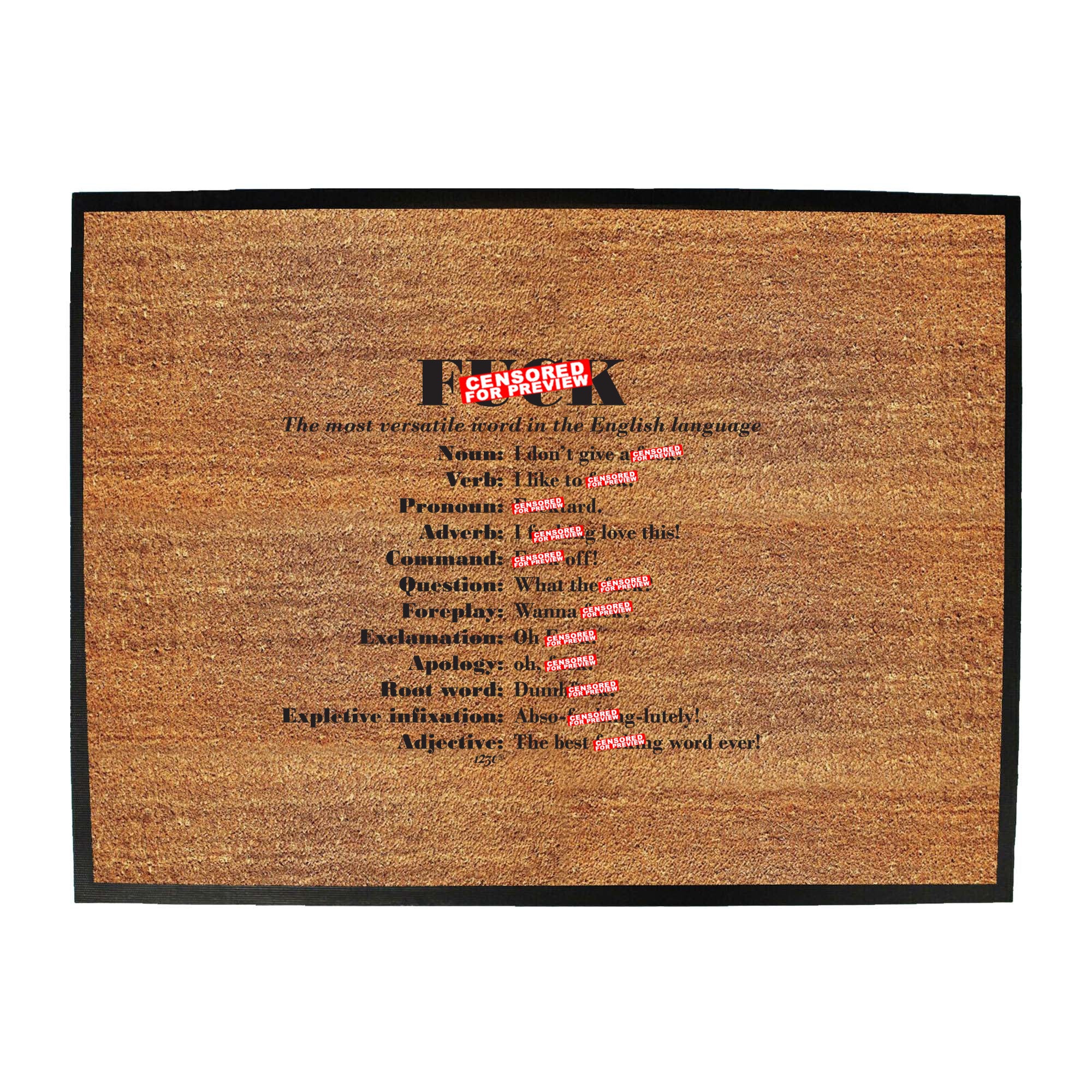 F  K The Most Versatile Word - Funny Novelty Doormat