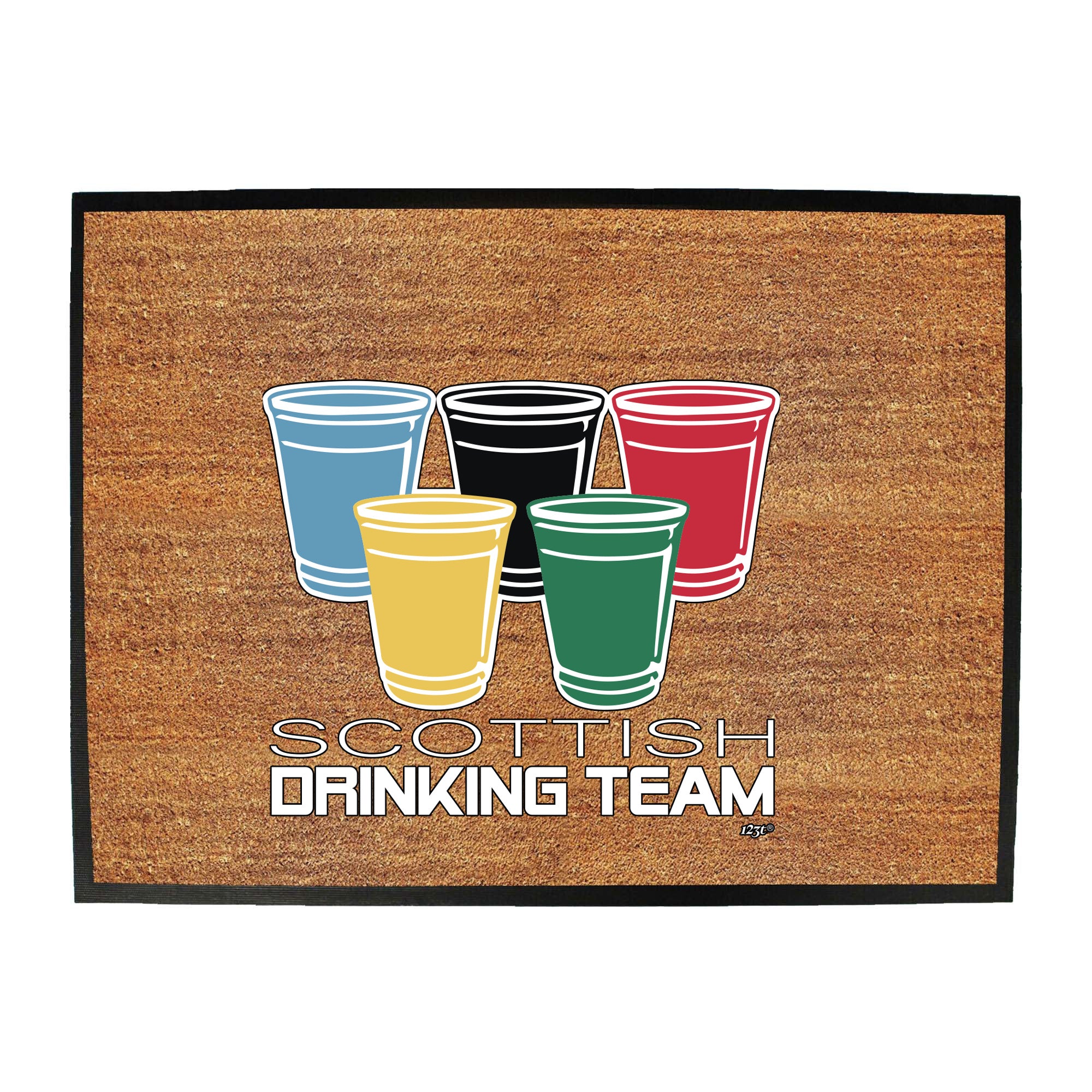 Scottish Drinking Team Glasses - Funny Novelty Doormat