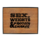 Swps Sex Weights Protein Shakes D1 White - Funny Novelty Doormat