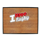 Uau I Love Rugby Stencil - Funny Novelty Doormat