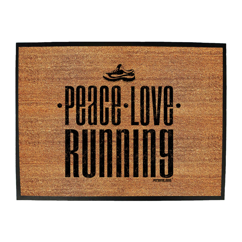 Pb Peace Love Running - Funny Novelty Doormat