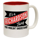 123t New It's A Richardson Thing You Wouldn't Understand Funny Mug, 123t Mugs