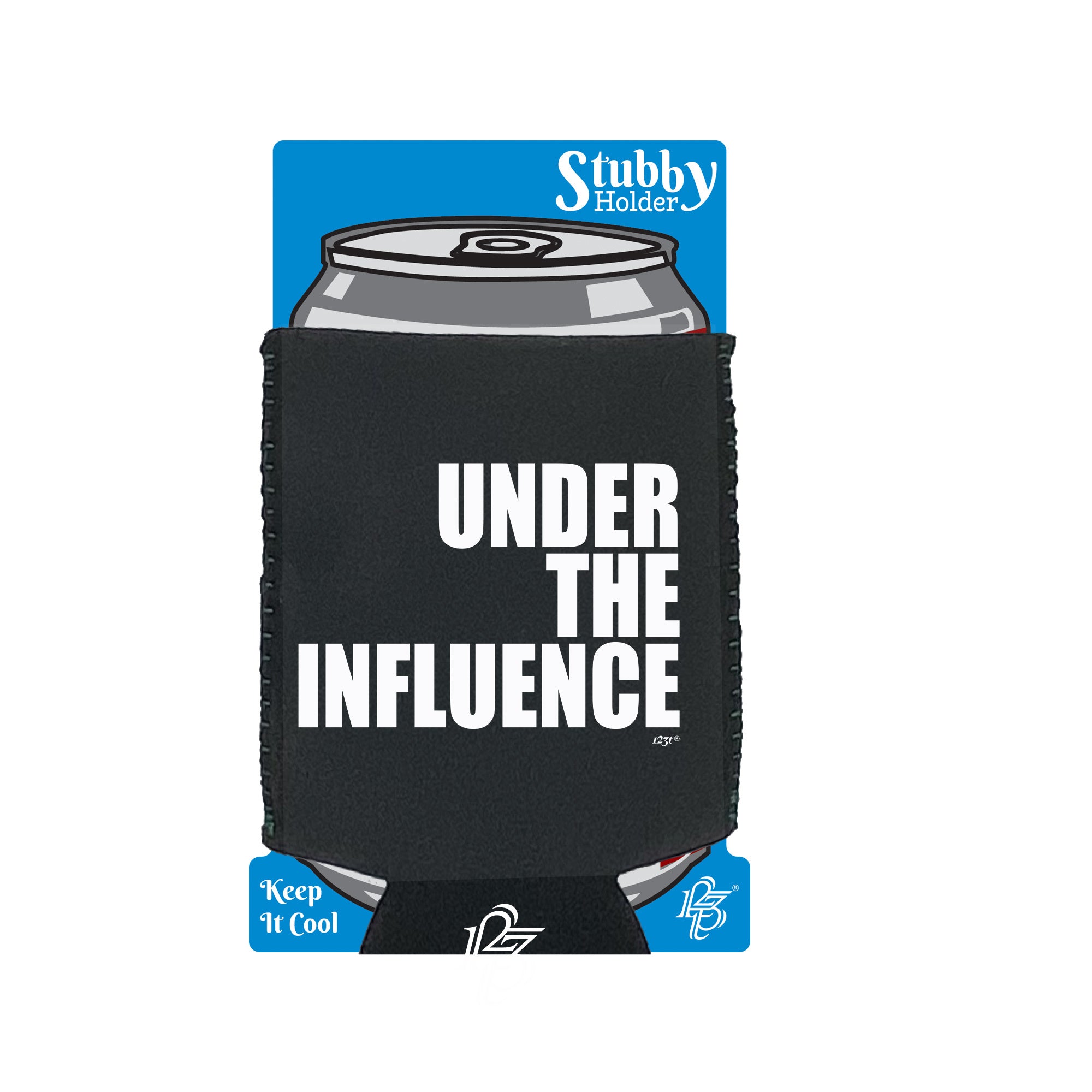 Under The Influence White - Funny Stubby Holder With Base