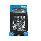 Pb I Run Like A Girl - Funny Stubby Holder With Base